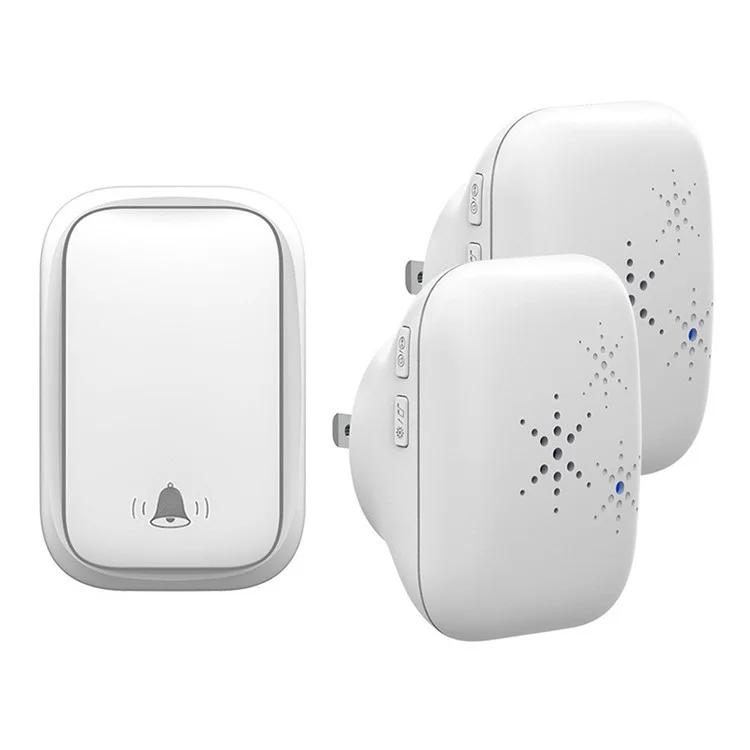 

WHM01 US Plug Wireless Doorbell Home Door Bell Chime Kit (1 Transmitter+2 Receivers)