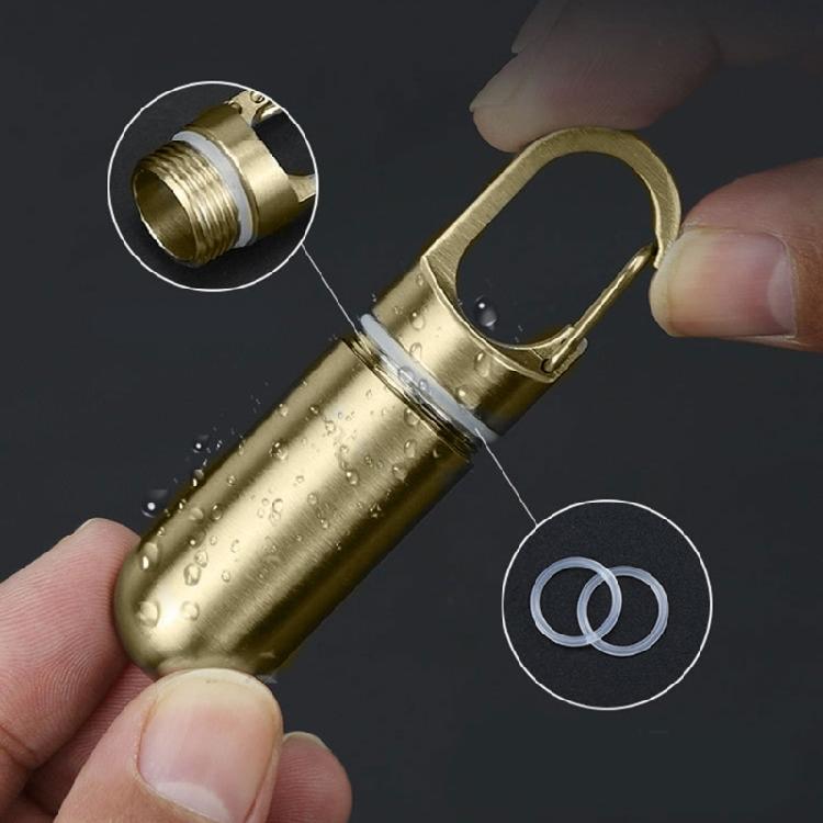Multipurpose Keychain Pills Holder Durable Brass Pills Case Keychain Mini Capsules Storage for Camping and Hiking