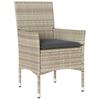 Garden Chairs with Cushions 2 Pcs Light Grey Poly Rattan