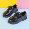 *Spring and Autumn New Round Head Cute Boys' Lace Up Walking Shoes Fashionable and Comfortable Solid Color Buckle Casual Shoes