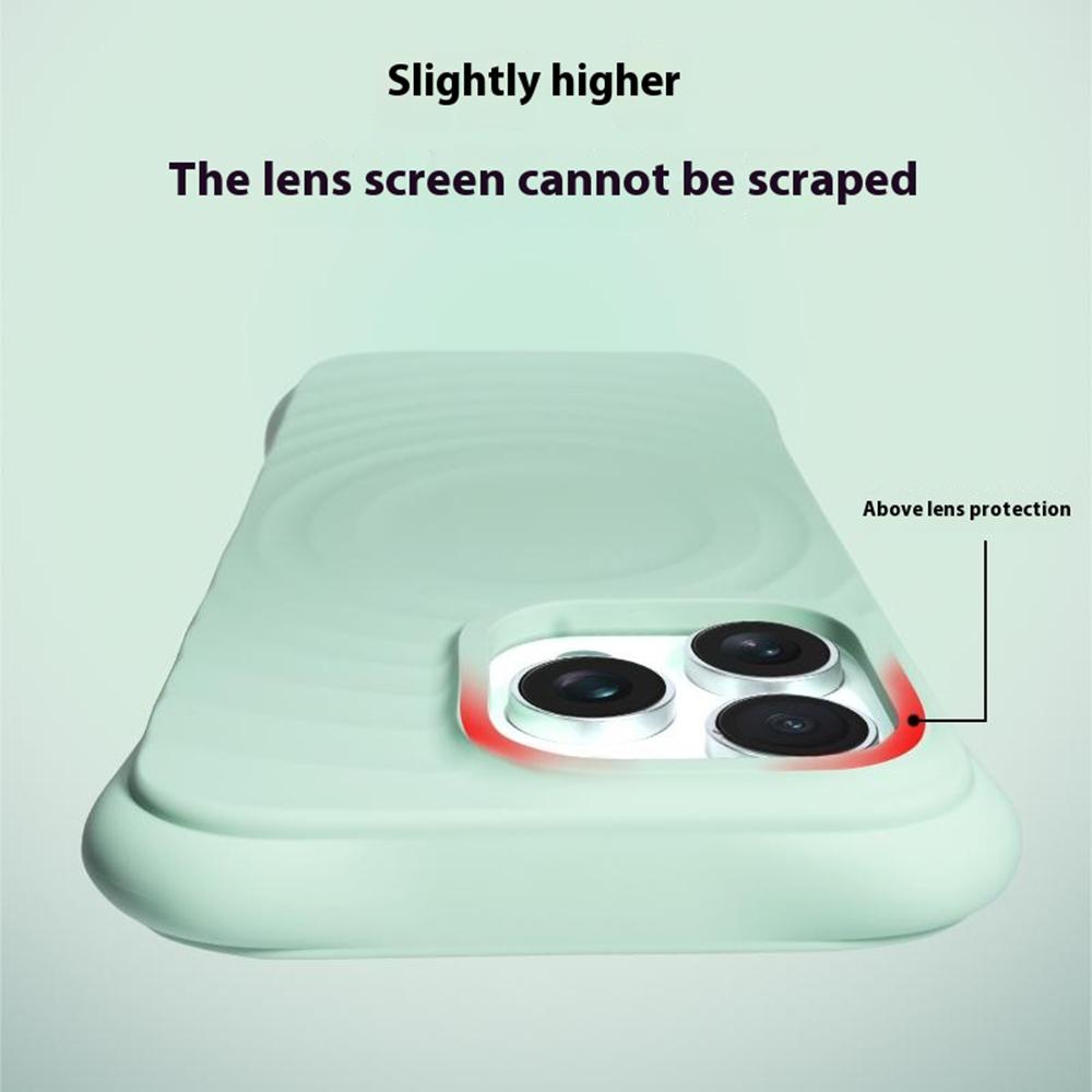 For iPhone 16 Pro Max Magnetic Case with Ai Photo Botton Ripple Texture Liquid Silicone Phone Cover