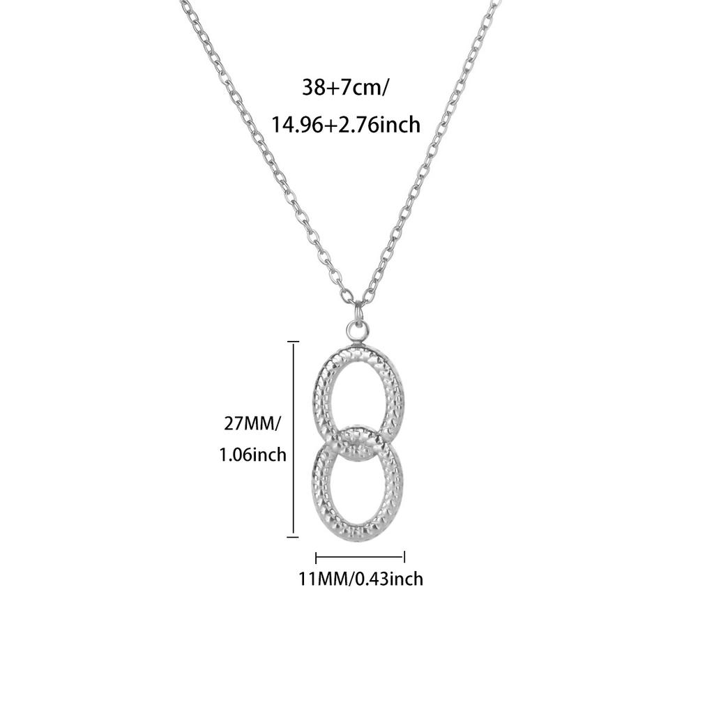 Stainless Steel Circle Necklace For Women Men 18k Gold Plated Geometric Pendant Necklace  Design Brand Jewelry