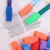 20/50PCS 2-in-1 Erasers Chisel Shape Pen Top Protector Pencil Extender  School Office Supplies