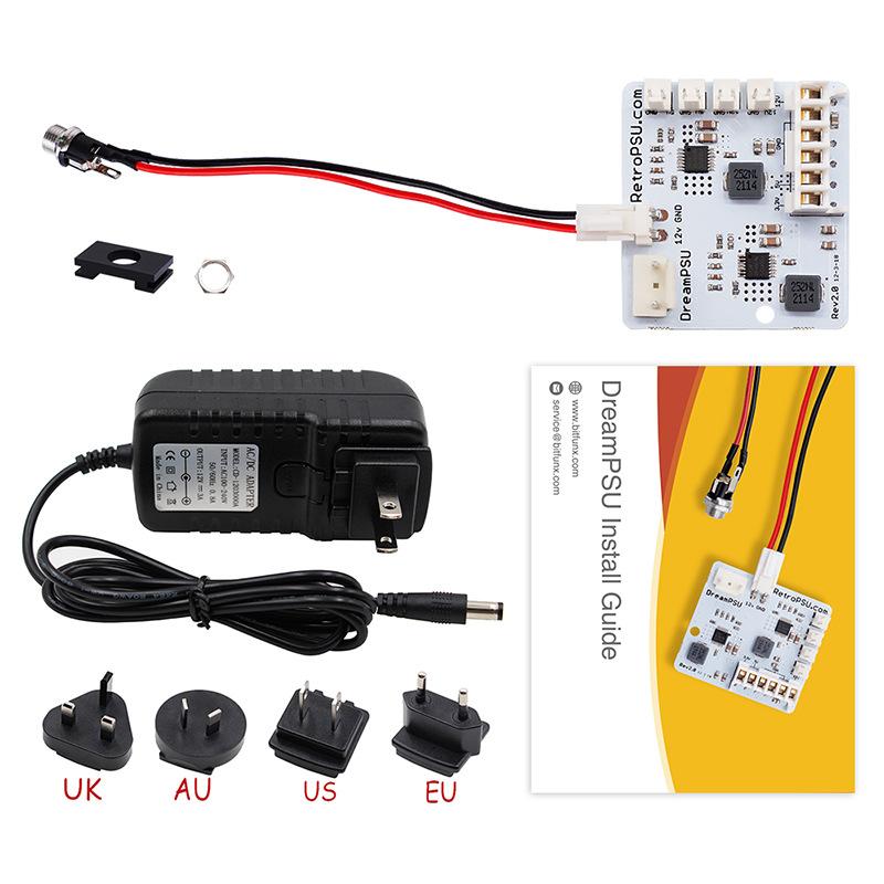 Für SEGA DreamCast DreamPSU Rev2.0 12V Netzteilplatine + Netzsteckeradapter für AII DreamCart Spielkonsole Ersatzteile