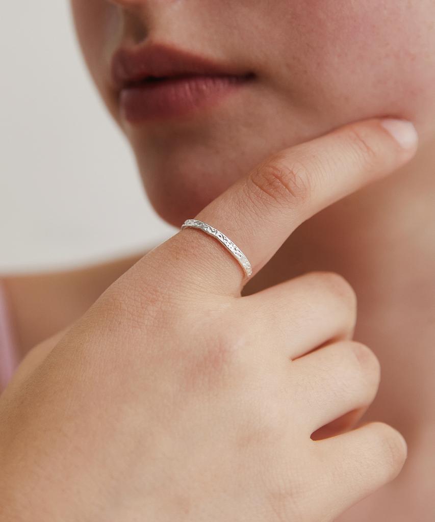 Tatiana (Sølv 925) Groft Linje Daglig Ring Cr1852