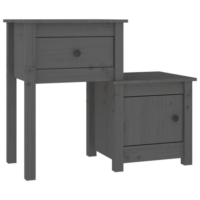 Maison Exclusive - Tables de chevet 2 pcs Gris 79,5x38x65,5 cm Bois de pin massif