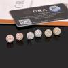 Full Moissanite D Color Women's Hip-hop Round Earrings 925 Silver Screw Ear Stud High Quality Fine Jewelry for Women men Gift