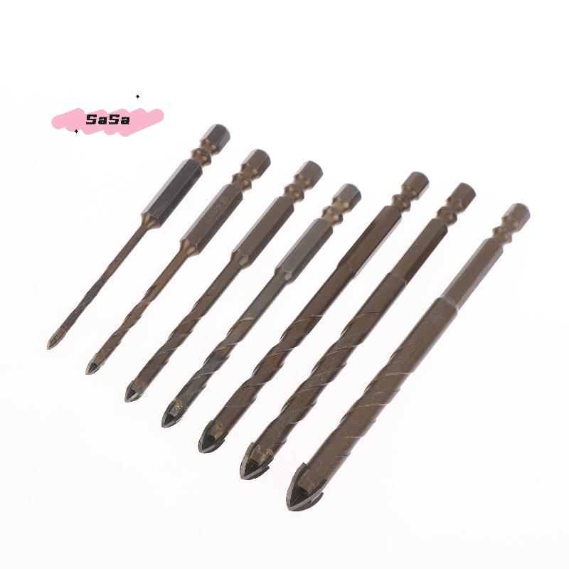 1Pc 3-12mm Hex Masonry Drill Bits Steel Metal Cross Drill Four-flute Bits For Glass Cement Ceramic Concrete Wood Plastic
