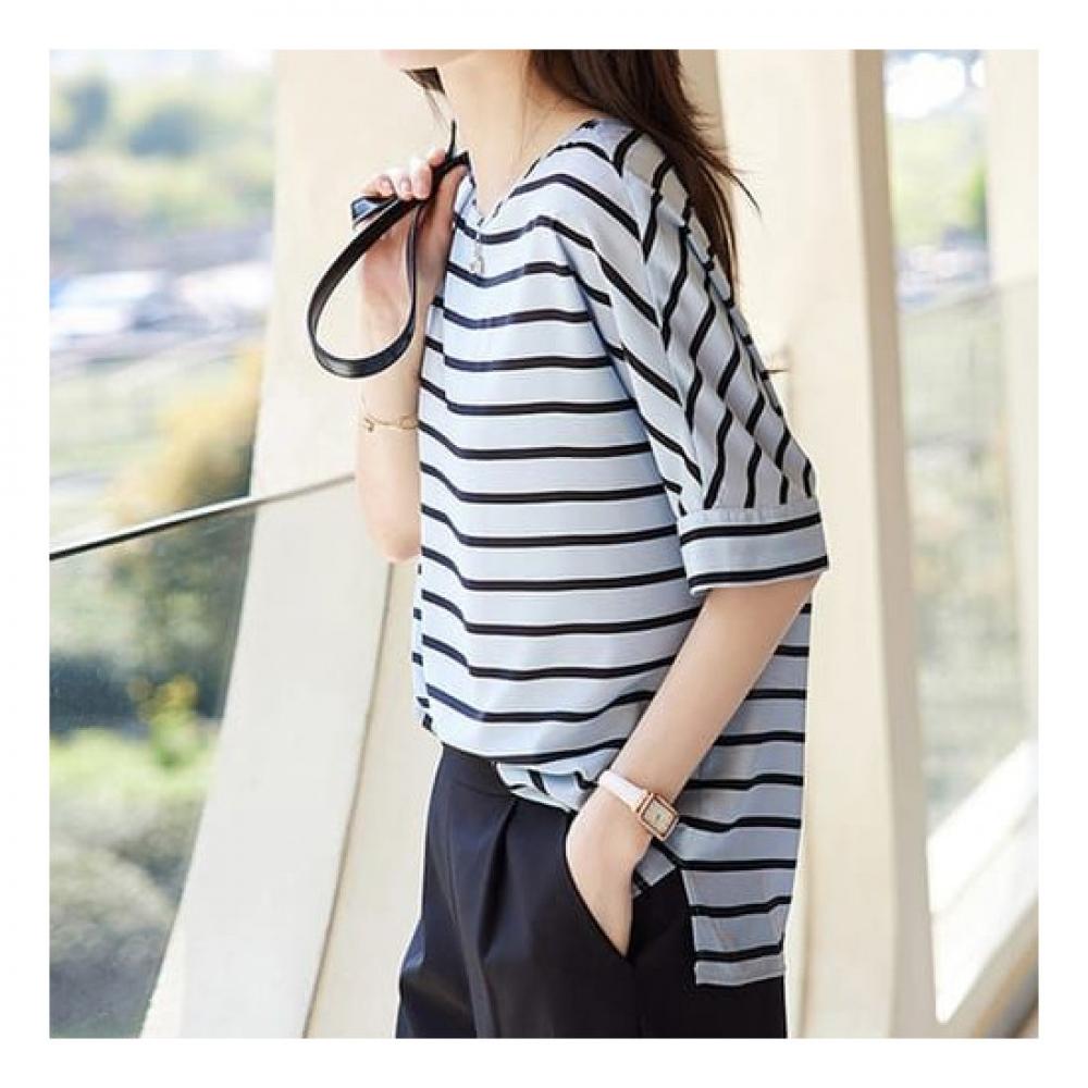 Navava Women Nb2009 Striped Summer Blouse