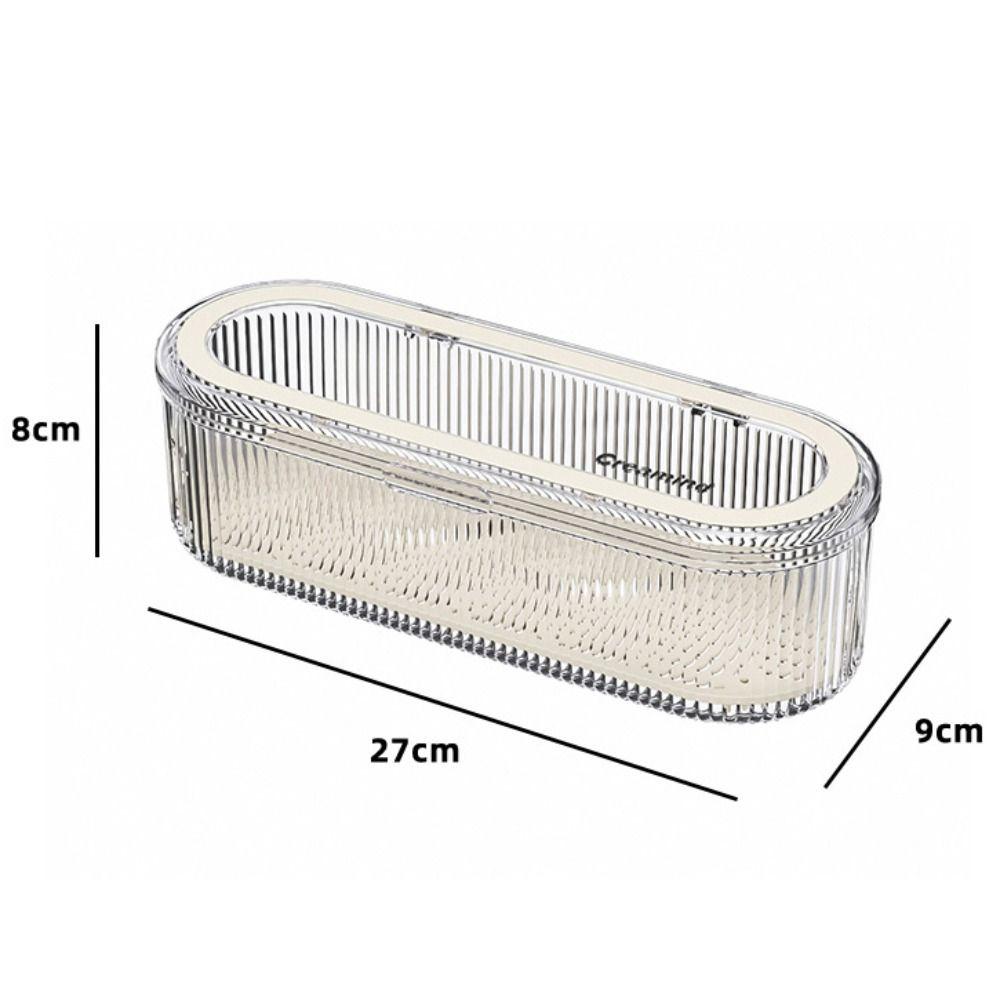 With Draining Tray Cutlery Storage Box Flip Cover Flatware Holder Chopstick Organizer  Outdoor