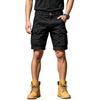 Men's Cargo Shorts with 6 Pockets, Elastic Waist and Button Closure, Color Casual Shorts for Summer Everyday Wear