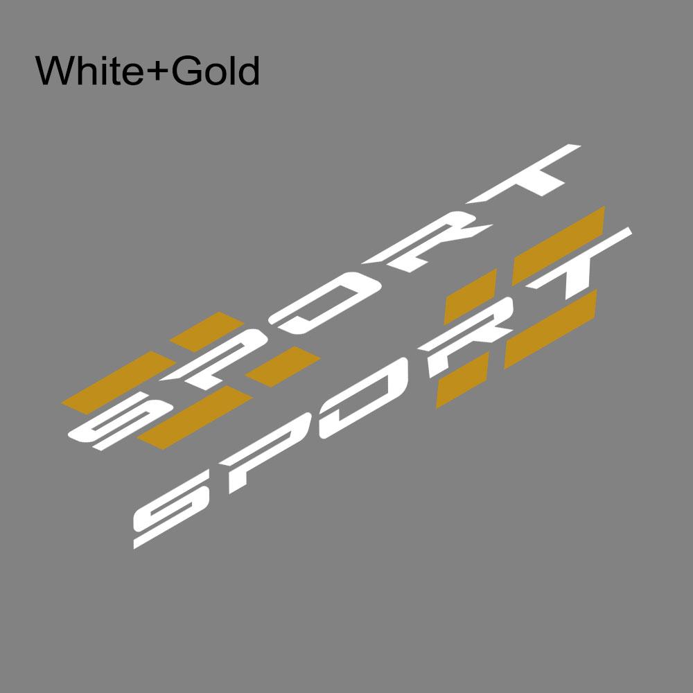 2PCS Car Body Side Skirts Sport Letters Stickers Vinyl Film Decals PVC Self-adhesive Car Body Exterior Decoration Accessories