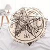 Gothic Occult umbrella with Automatic Open/Close - Baphomet-like Goat Head Design, Pentagrams - Compact 3-Fold Folding umbrell