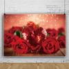 Red Rose&Heart Backdrops for Wedding Valentine's Day Birthday Party Background