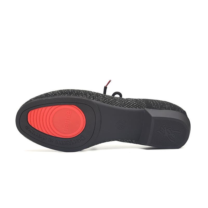 Fly-knit Schnür-Ballerinas mit Absatz für Damen-Latein-, Yoga- oder Jazztanz.