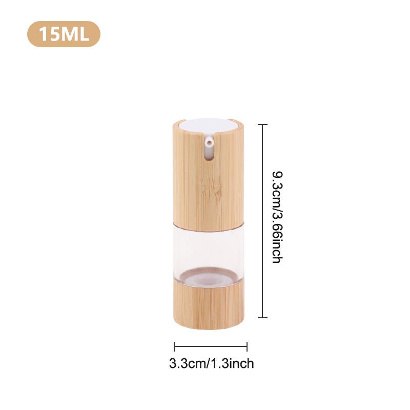 Leere 15 ml 30 ml 50 ml Bambus Airless Vakuum-Pumpflasche für Make-up-Creme Serum Lotion Hautpflege Viole Kosmetikbehälter
