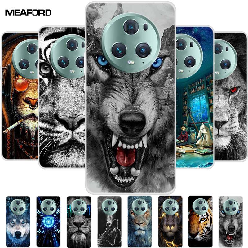 For Honor Magic 5 Pro 5G Case Wolf Lion Soft Silicone TPU Clear Covers for Honor Magic5 Lite Phone Cases Magic5 Lite 5G Fundas