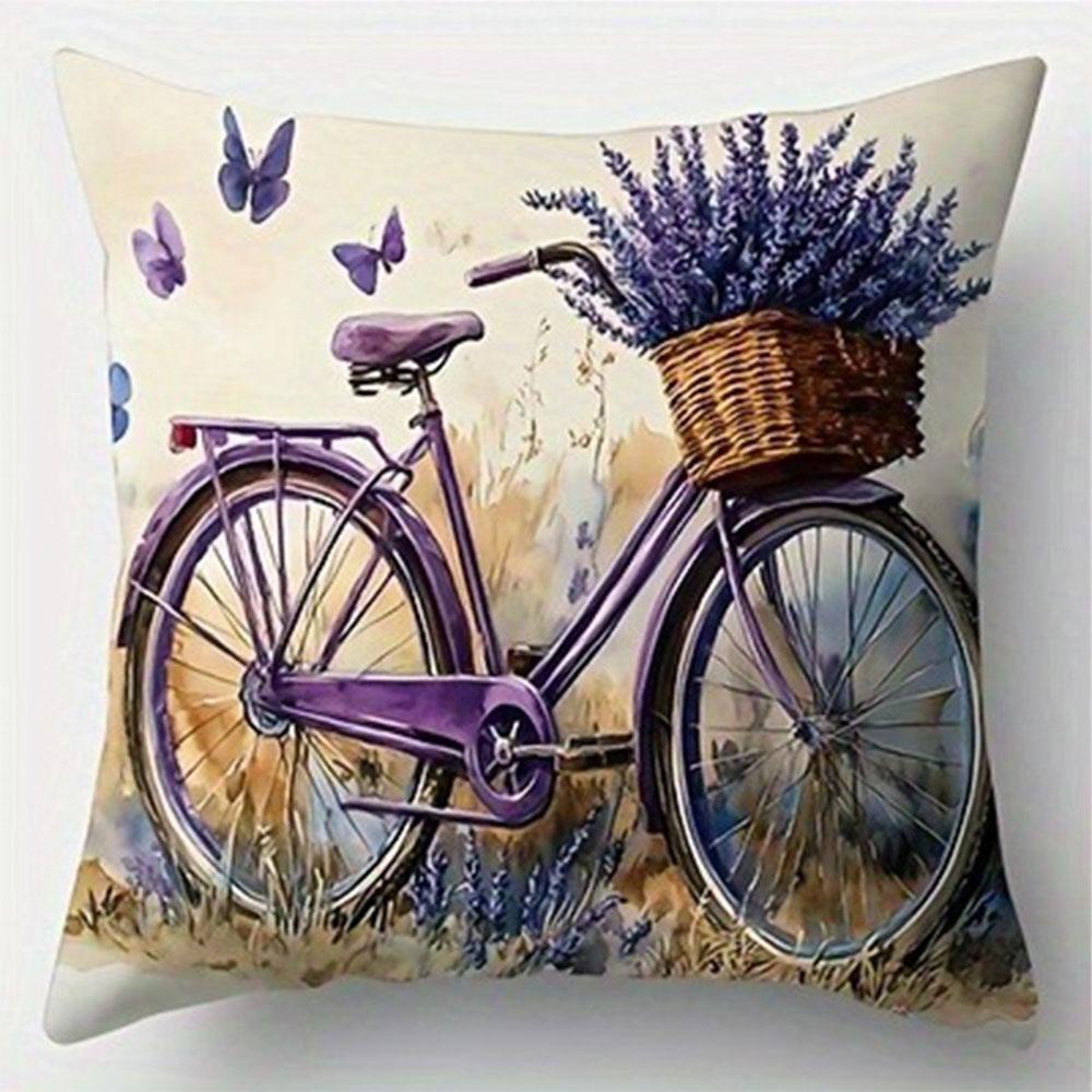 Romantic Lavender Style Cushion Cover Living Room Sofa Zipper Closed Decorative Pillow Cover Does Not Include Pillow Core