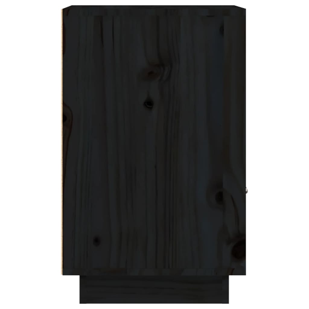 Nightstand Black 40x34x55 Cm Solid Pine Wood