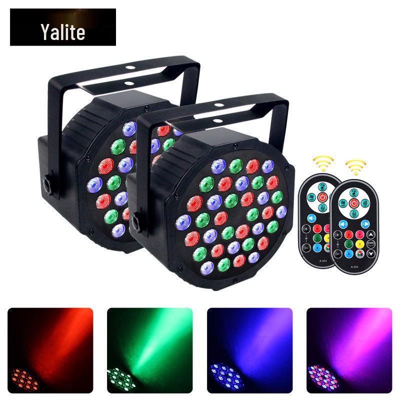 Pack of 2 - 36 LED Stage Par Lights: Wedding Performance, Sound-Activated Color-Changing Strobe Lights