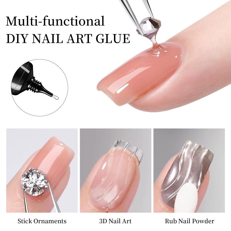 Colla Gel per Strass per Unghie Manicure 15/30ml Gel Adesivo Super Forte Gel Appiccicoso per Nail Art Strass Gioielli Dec