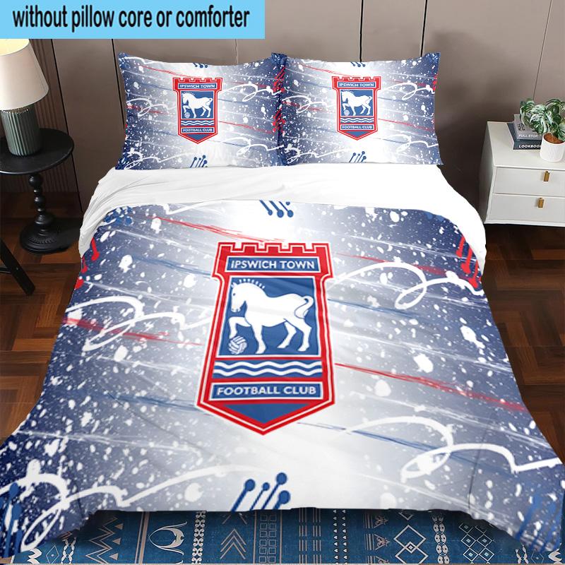 Ipswich FC Crest 3PCS Bedding set,Ideal for1pc Duvet Cover And 2pcs Pillowcases Perfect for Christmas gift,Ideal for Bedroom, Dormitory