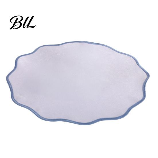 Dining Table Placemat Scalloped Round Linen Machine Washable Heat Farmhouse Insulation Mat for Protection Decoration Elegant