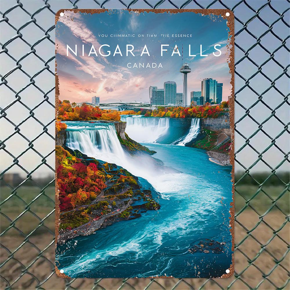 

Vintage Niagara Falls Tin Sign - Aluminum Art for Classrooms, Libraries & Doors - Indoor/Outdoor Decor 20x30cm（7.8x11.8inch）