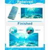 4 Pack Aquarium Background Polyester 30 x 18 Inch Cloth Fish Tank Background Undersea Corals Sunshines Rock Aquatic Plants Wallpaper with