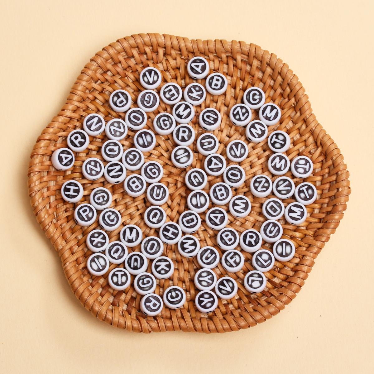 

Товары для вечеринок брелок 6,5 мм акриловый цветной круглый ювелирный браслет бисерный материал для ожерелья свободные бусины модные буквы 100 шт.