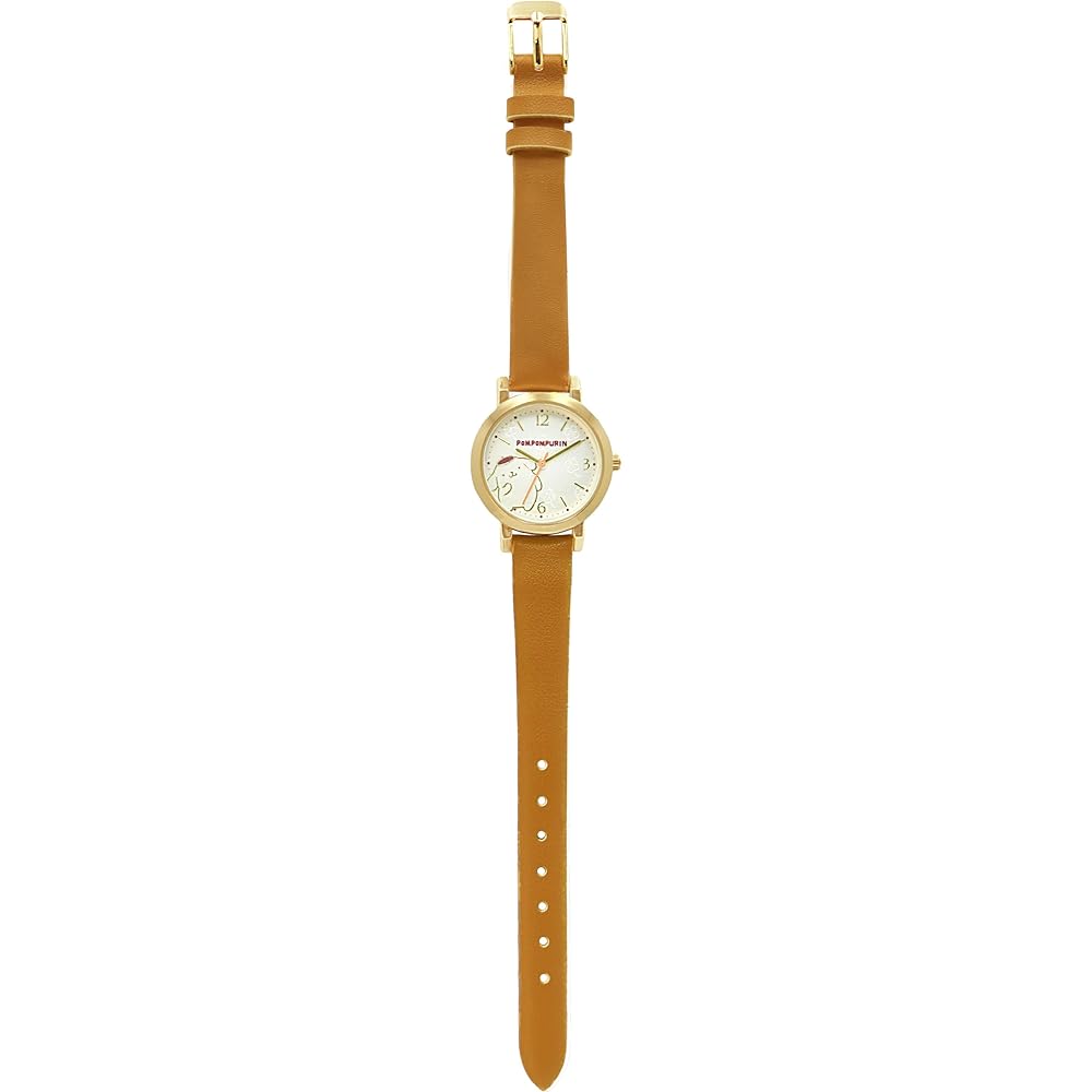 Fieldwork Pom Pom Purin Analog Women s Watch Gold Camel Faux Leather Band 12mm Simple Design