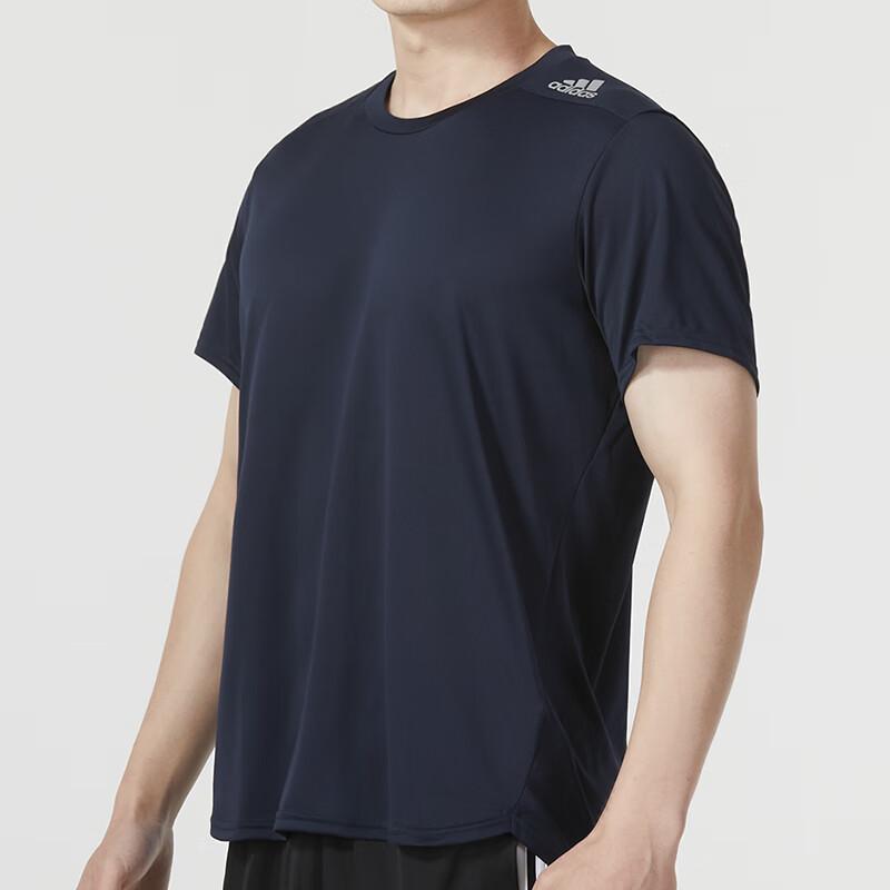 Adidas Reflective Stripe Running Short Sleeve Tee Men Tops Legend-Ink-Blue IB8950