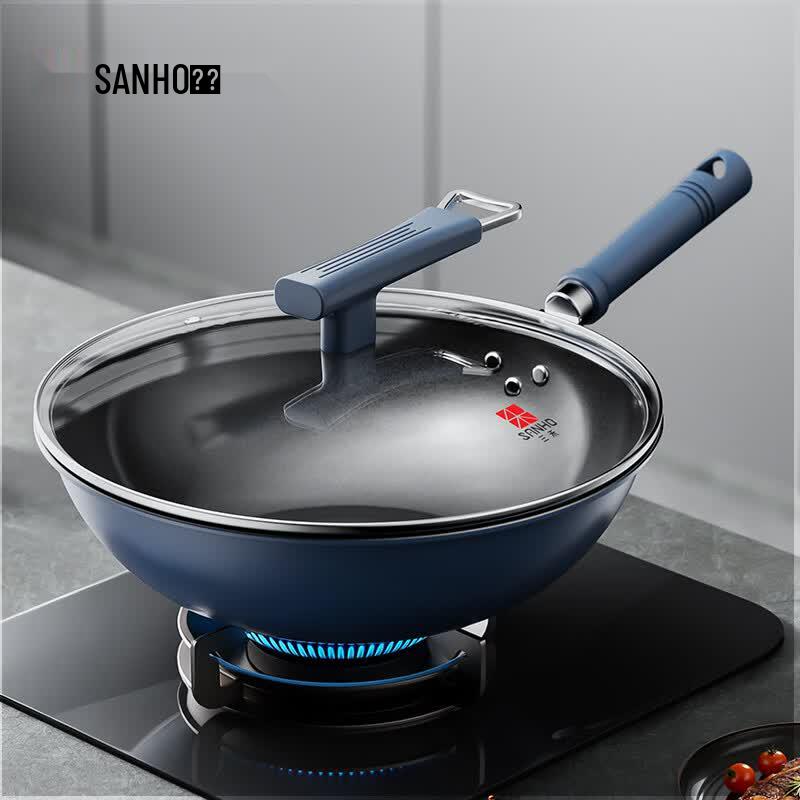 Sanhe Refined Iron Non-stick Wok