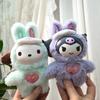 Cartoon Hello Kitty Bunny Cosplay Keychain Cute PVC Doll Doll Soft Fluffy Bag Pendant Ornament for Backpack Keyring Woman Gifts