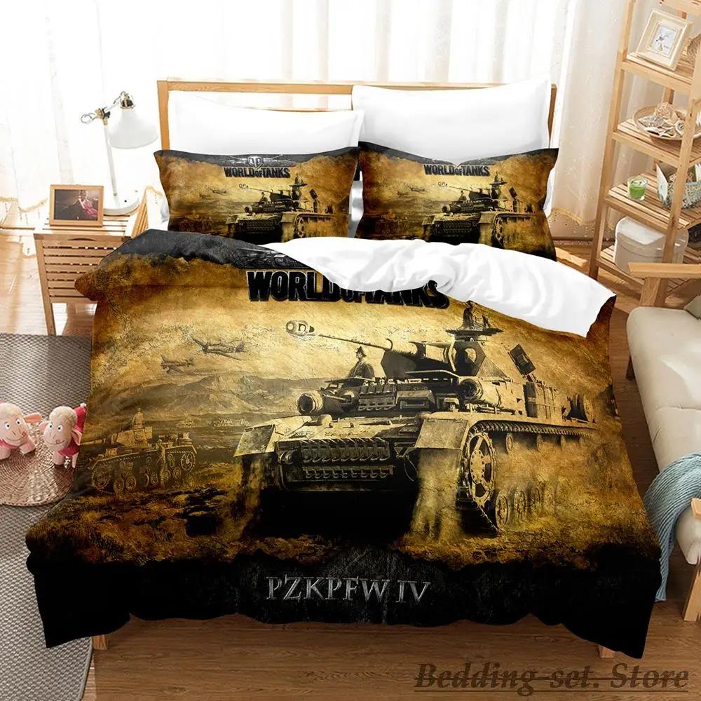 Game World Of Tanks Bedding Set Single Twin Full Queen King Size Bed Set Adult Kid Bedroom Duvetcover Sets Anime Bed Tool