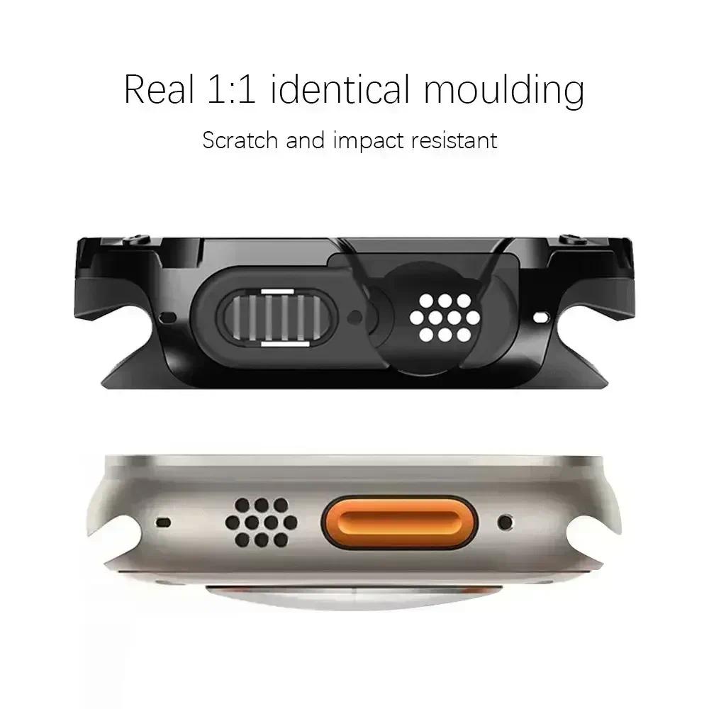 2-in-1-Hülle für Apple Watch Serie 8/7/SE/6/5/4 Ultra 41 mm 45 mm 40 mm 44 mm 49 mm TPU + PC stoßfester Schutz Bumper für iwatch