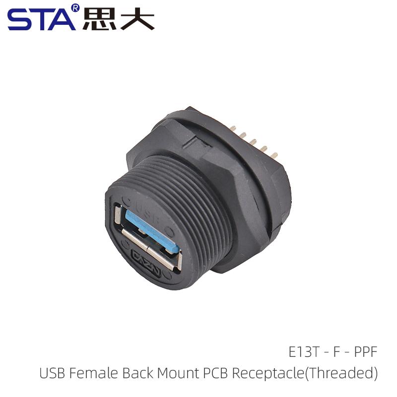 E16 Bayonet 1''20 UNEF Screw Adapter Female Ip67 Shielded High Speed USB 3.0 FPC Connector with Cable 0.3M 0.5M 1M 2M 3M
