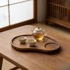 1Pcs Acacia Wood Serving Tray Solid Wood Coffee Cup Snack Plate Home Tea Tray with Cup Holder