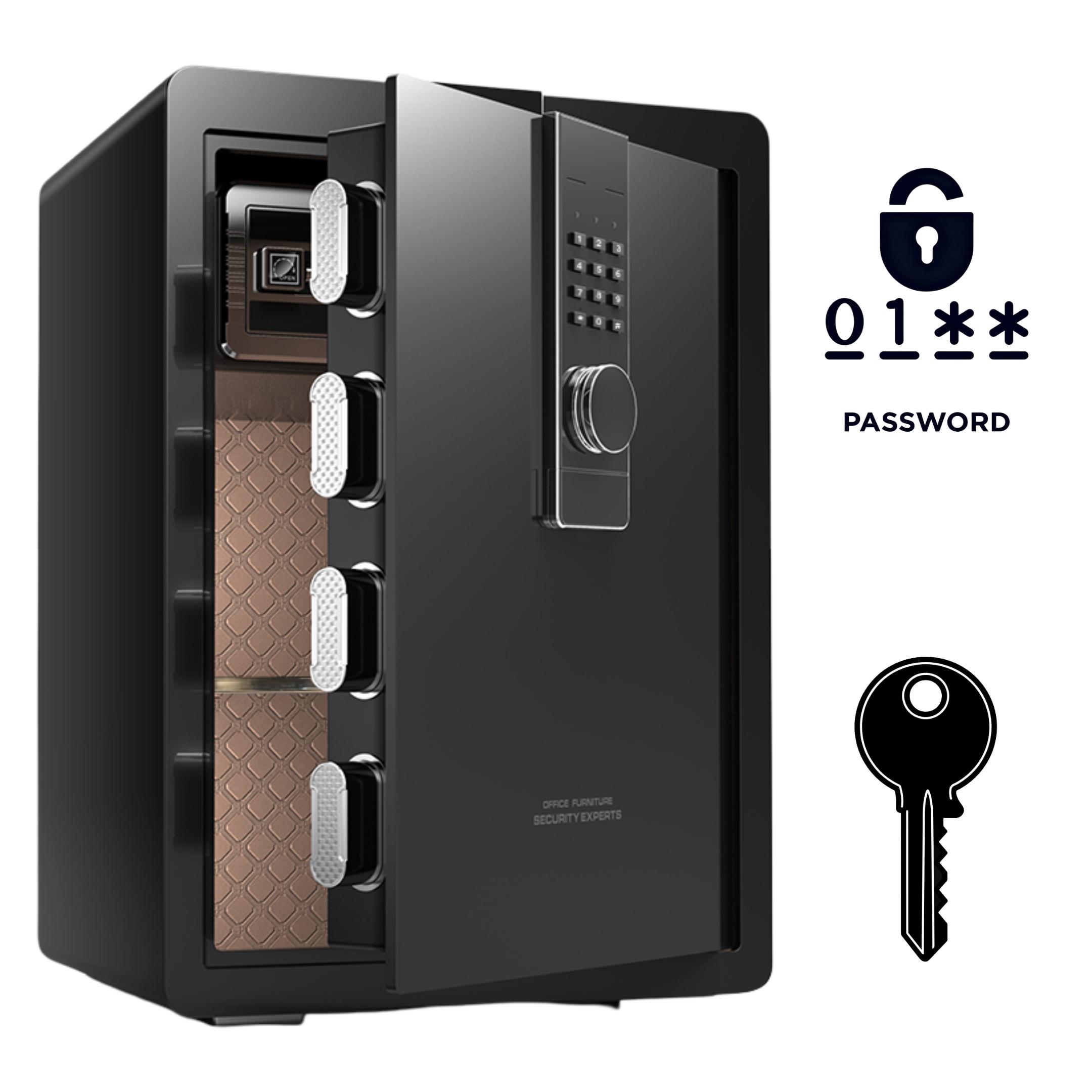 Armored home safe with electronic lock