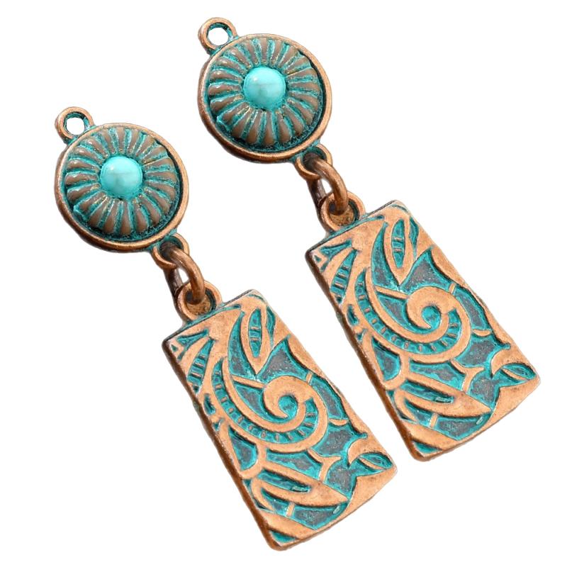 2Pcs Vintage Ethnic Bohemia Pendants For Women Earrings Necklaces Pendants Charms Jewelry Making Diy Jewelry Accessories