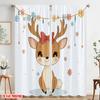 2pcs,2D Plane Printing Curtain Popular Cute Deer Winter Versatile Durable Polyester (without Rod) Decorations Outdoor Perfect