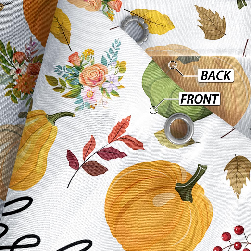 1 Piece 180X180Cm Hello Autumn Pumpkin Pattern Printed Shower Curtain Partition Bathroom Waterproof And Mold Proof