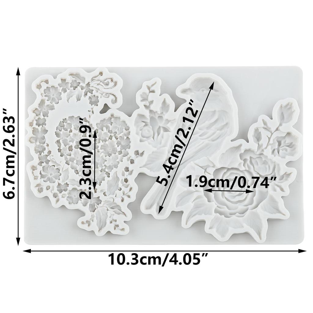 House Silicone Mold Bird Flower Fondant Molds Cake Decorating Tools Theme Cake Dessert Decorated Chocolate Candy Mold