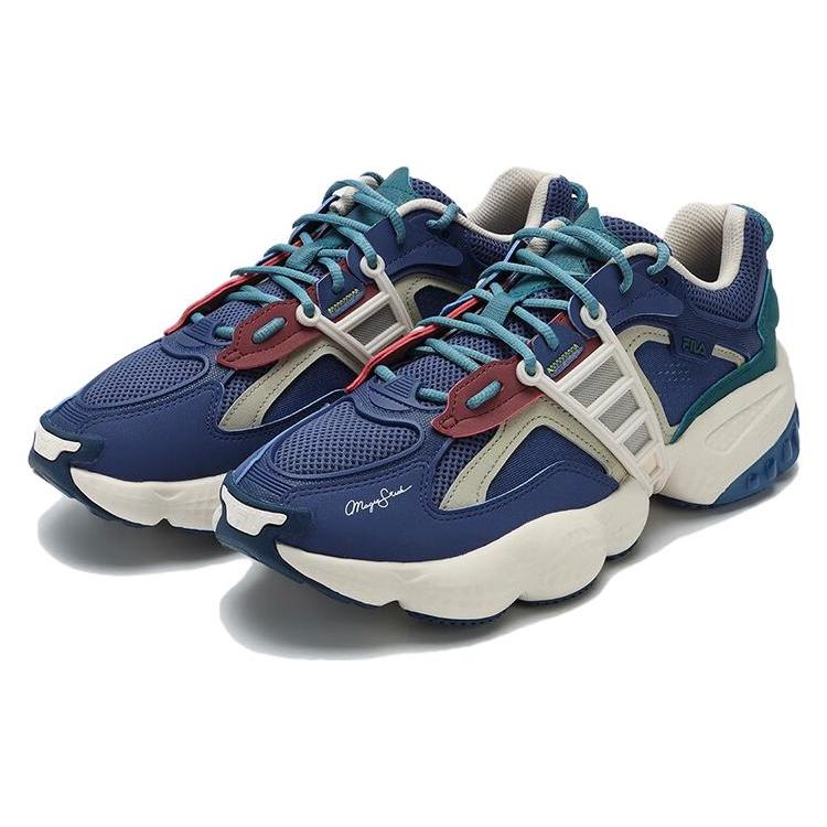 Magic Stick X FILA LADDER MS Textile, Synthetic Leather Low Top Chunky Sneakers Men's Sea Blue F12M322111FCF
