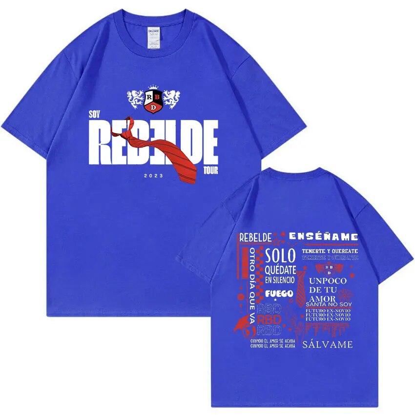 Rebelde RBD Tour Concert Graphic T-Shirt Unisex's WoUnisex Hip Hop Aesthetic T-shirts Fashion 100% Cotton Oversized T Shirt Streetwear