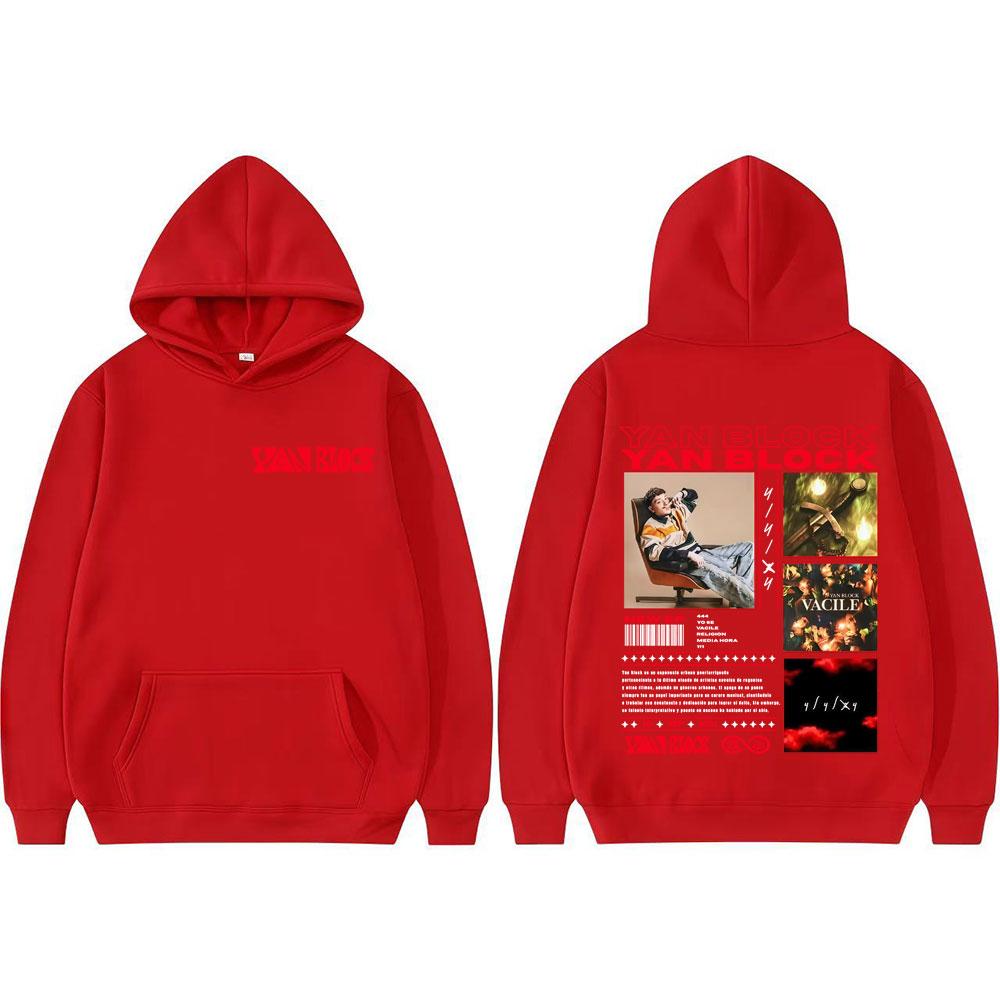 Rapper Yan Block Vacile Album 2025 Merch Hoodies Herren Damen Vintage Gothic Hip Hop Hoodie Langarm Lockeres Sweatshirt Streetwear