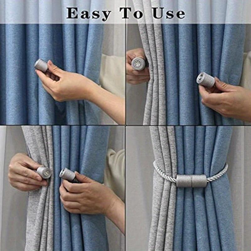 2pcs Modern Magnetic Curtain Tiebacks, Elegant And Strong Window Curtain Holdbacks For Draperies
