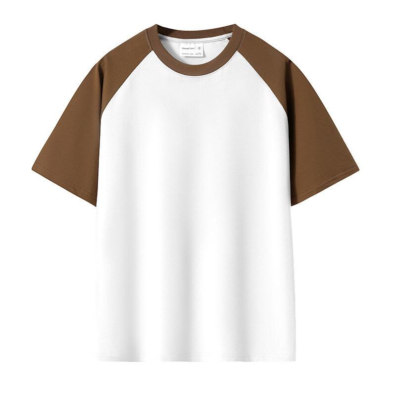 Men Casual Loose Crew Neck Striped Color Block Short Sleeve Daily T Shirt