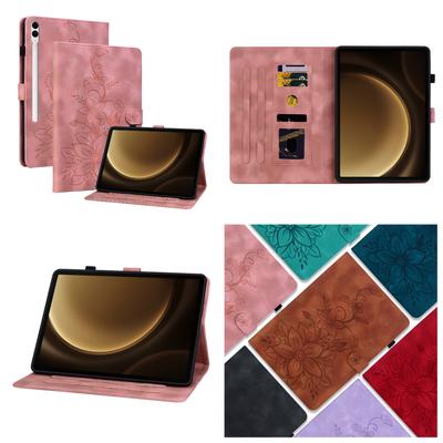 For Samsung Galaxy Tab S10+ / Galaxy Tab S10+ (12.4-inch) (SM-X820;SM-X826B).PU Leather Exquisite Floral Embossed Design Tablet Case