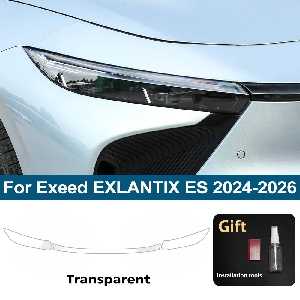 

For Exeed EXLANTIX ES 2025-2026 Smoke Black High-Gloss Pre-Cut TPU Headlight Protective Film PPF Anti-Scratch Vinyl Wrap Cover For 24-26 CLR